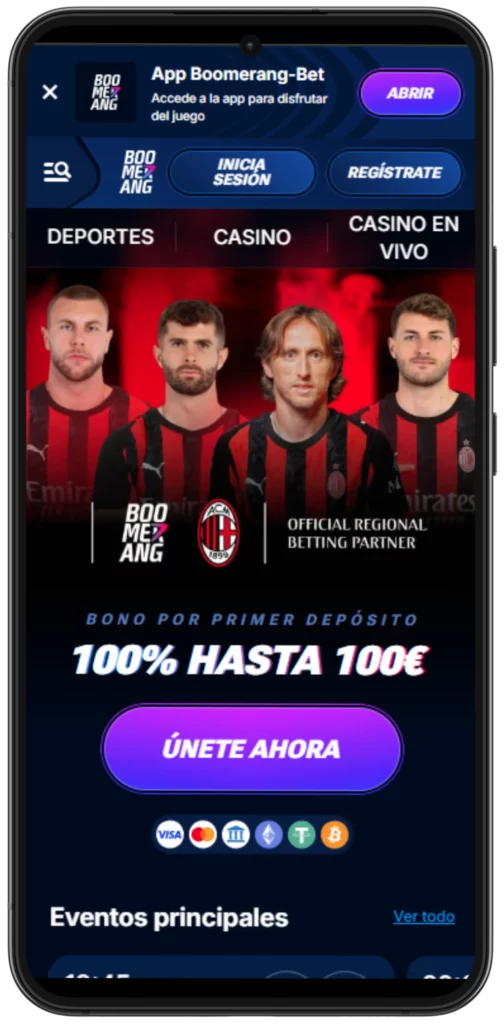 App apuestas deportivas Boomerang Bet