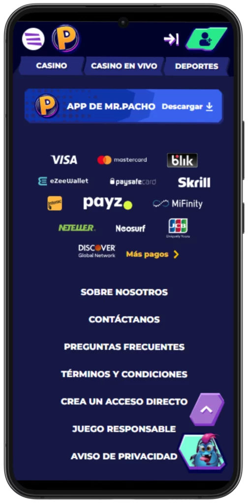 App apuestas deportivas Mr Pacho 