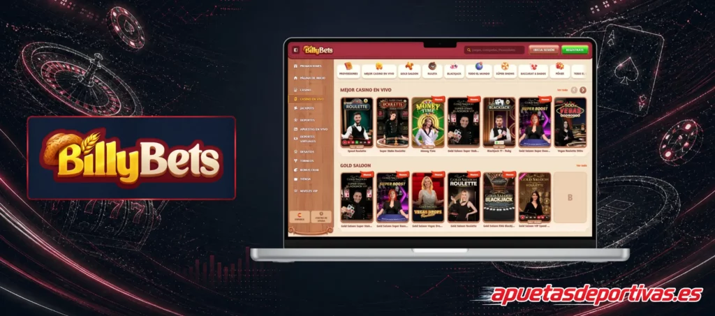 Juegos en Vivo Shows BillyBets Casino