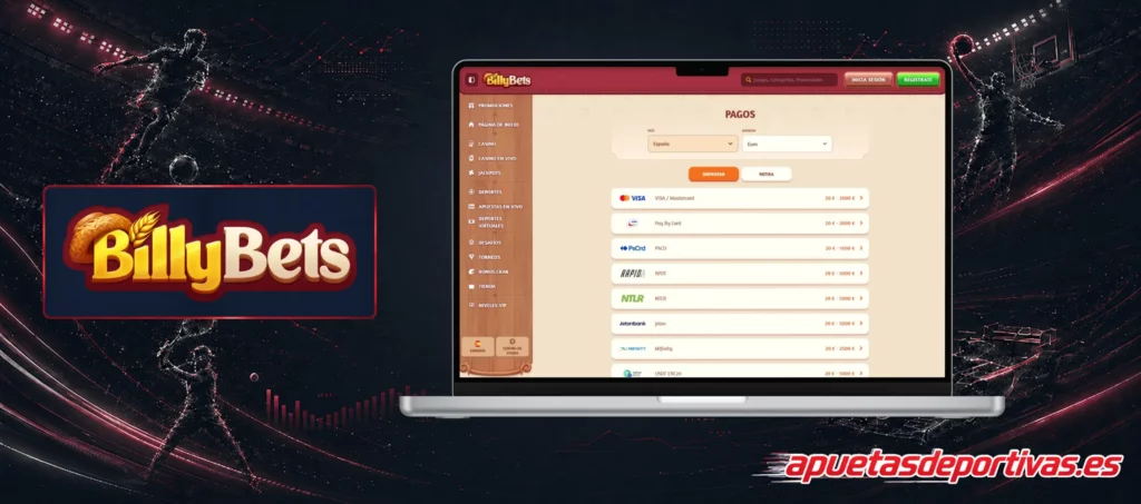 Métodos Depósito Límites BillyBets