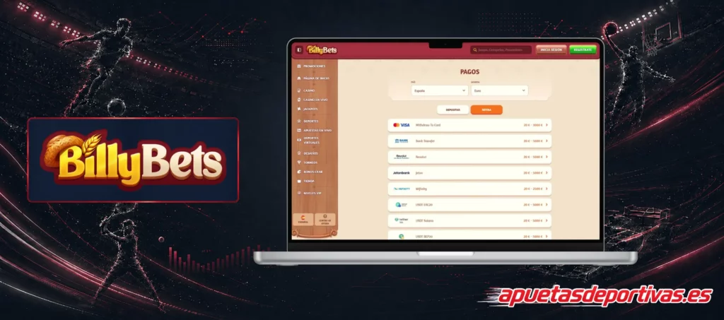 Métodos Retiro Límites BillyBets