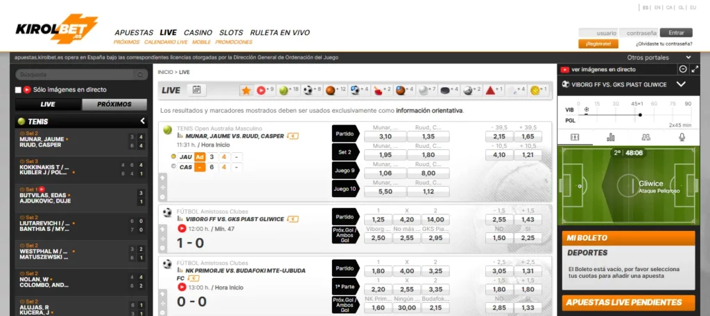 Kirolbet Apuestas deportivas en vivo