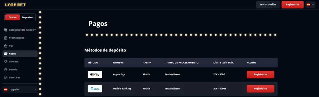 Métodos de Depósito Límites