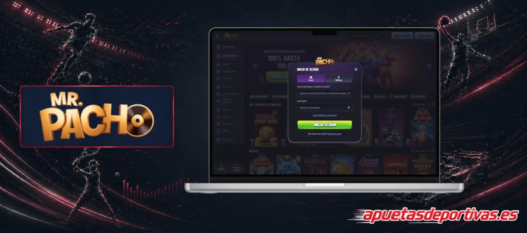 Proceso Inicio Sesión Mr.Pacho Casino Online