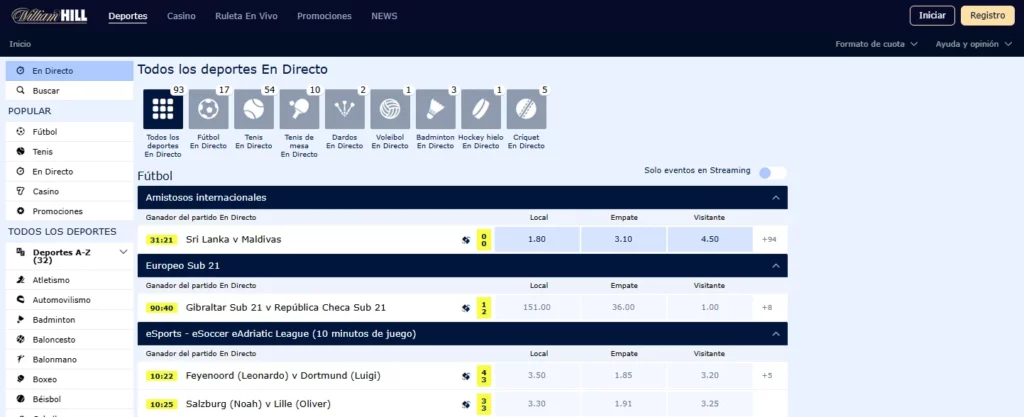 Apuestas Deportes en Vivo