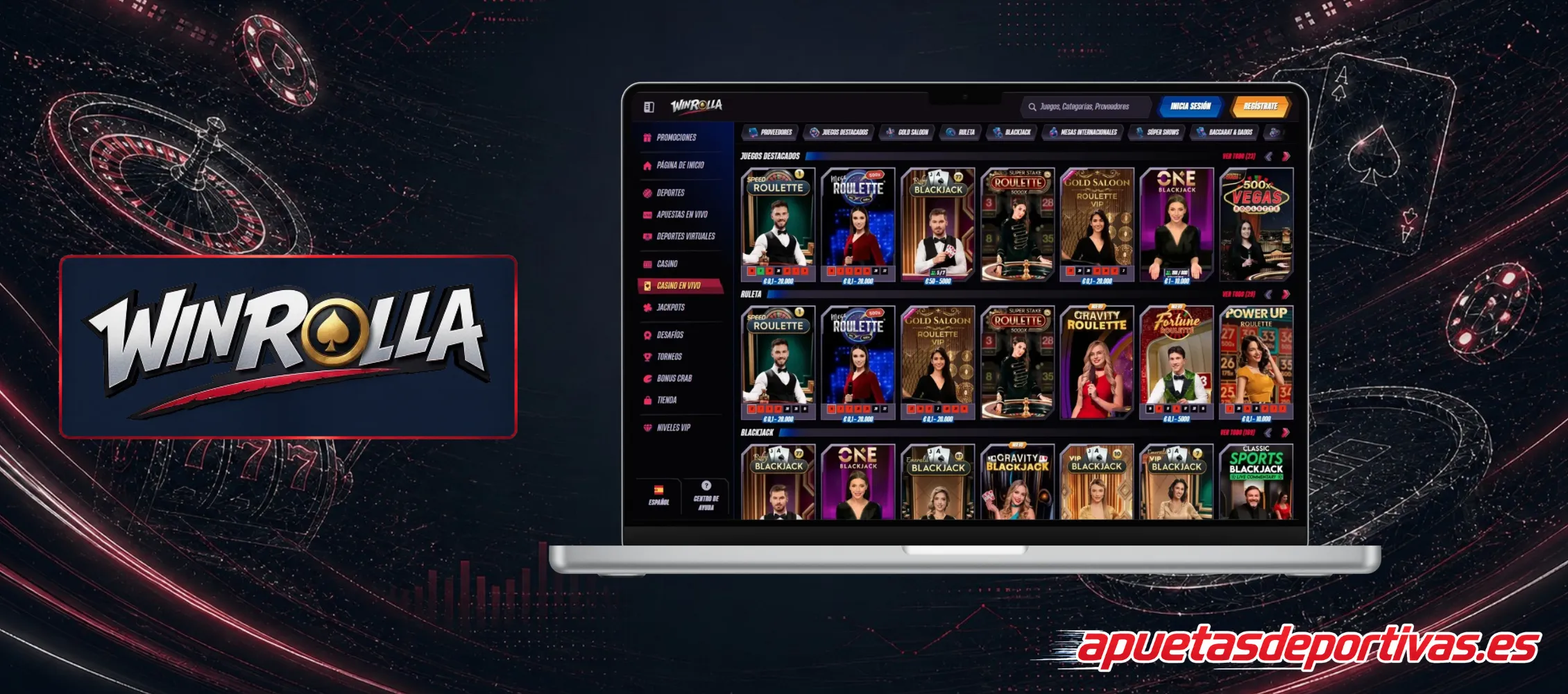 Juegos shows en vivo WinRolla Casino