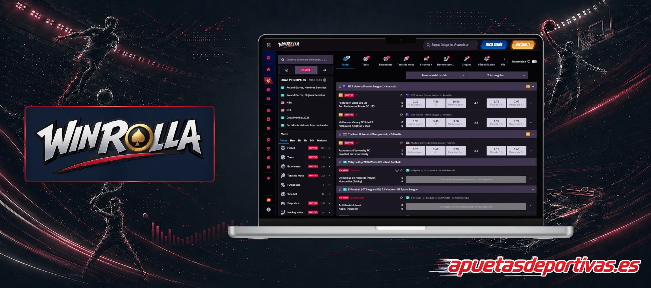 Apuestas deportivas en vivo WinRolla