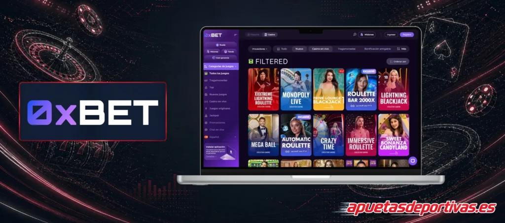 Juegos shows en vivo 0xBet Casino