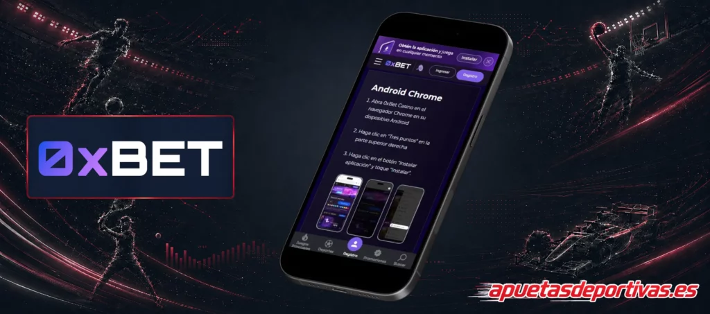 0xBet Aplicación móvil Android