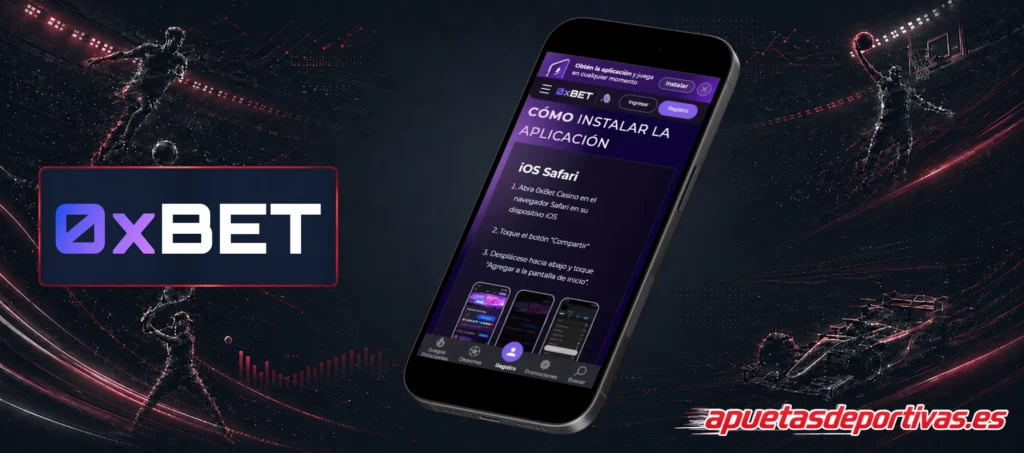 0xBet Aplicación móvil iOS