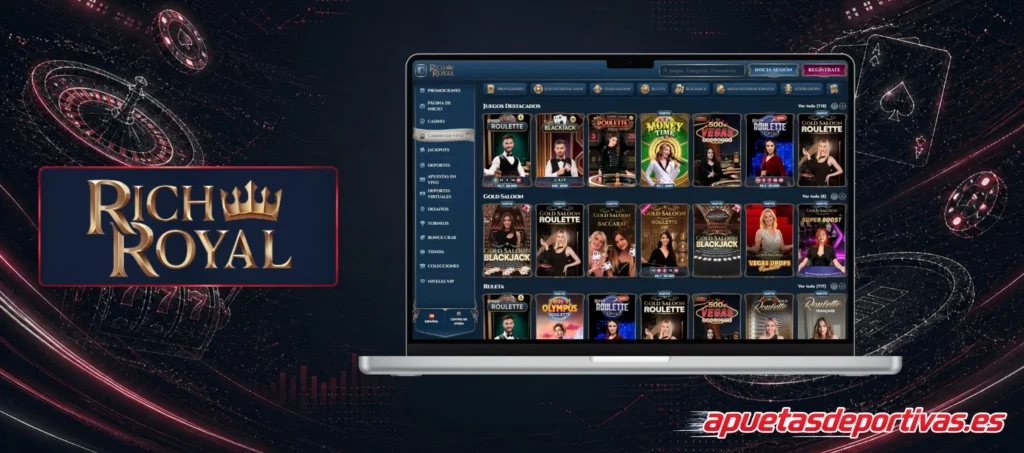 Juegos shows en vivo RichRoyal Casino