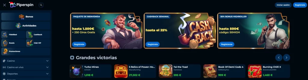 Piperspin Casino Online plataforma