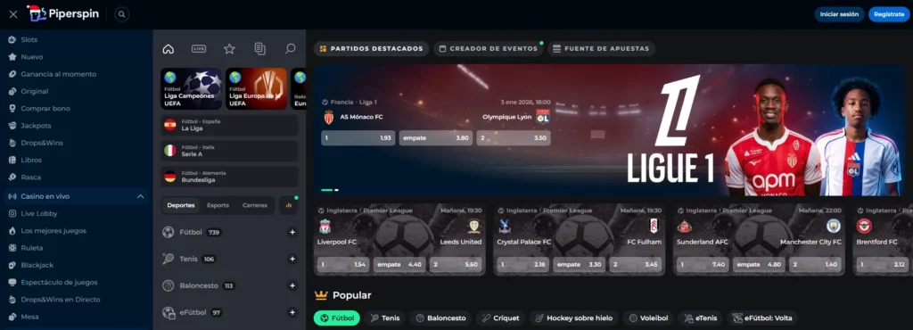 Piperspin Casino Apuestas deportivas