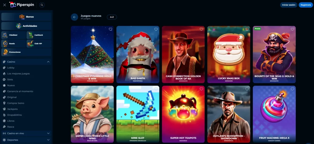 Piperspin Casino Nuevos juegos