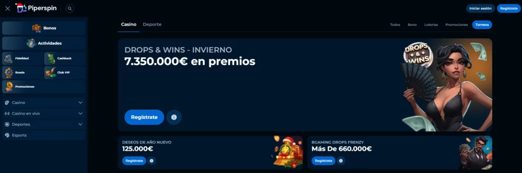 Piperspin Casino Torneos