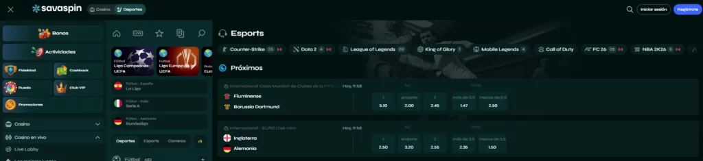 Savaspin Apuestas en eSports