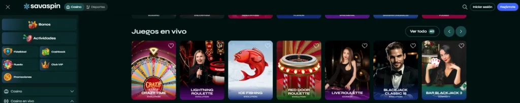 Savaspin Juegos Shows en Vivo