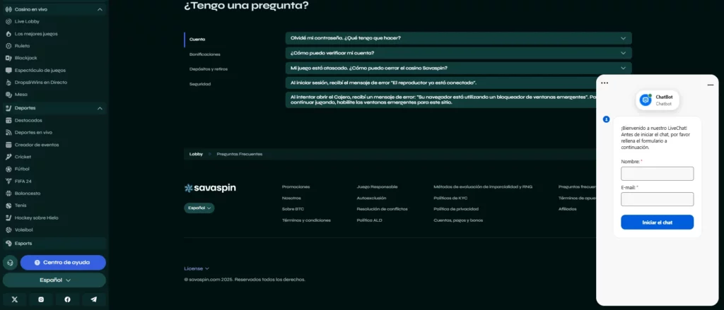 Savaspin Soporte al Cliente