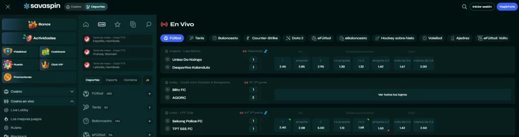 Savaspin Apuestas Deportivas en Vivo