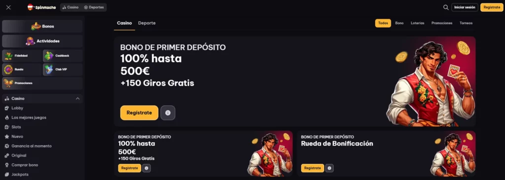 Spinmacho Bonos de casino