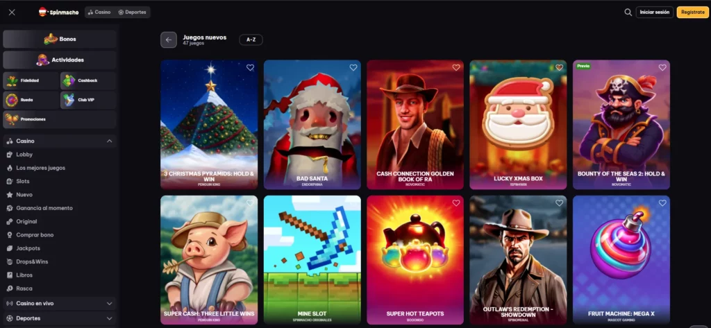 Spinmacho Nuevos juegos casino
