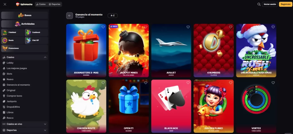 Spinmacho Casino Juegos rápidos