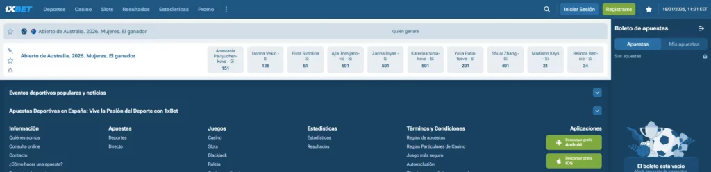 1xBet Aplicación móvil Android iOS