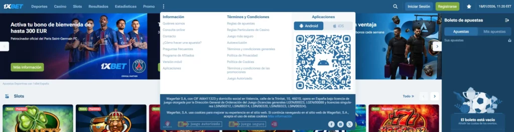 1xBet Requisitos dispositivos Android