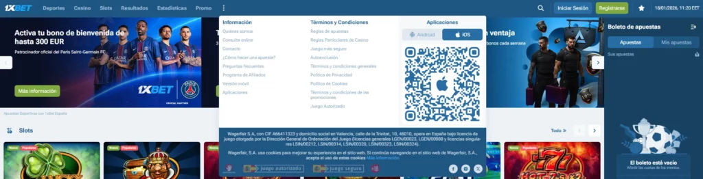 1xBet Requisitos dispositivos iOS