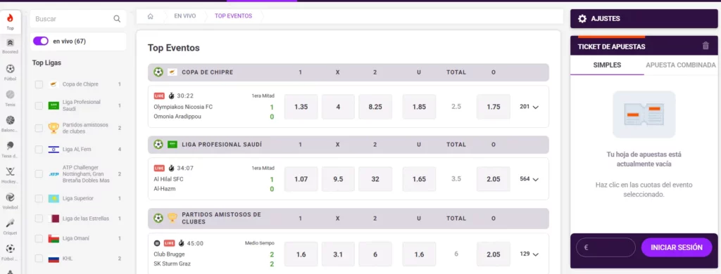 Apuestas en Tonybet