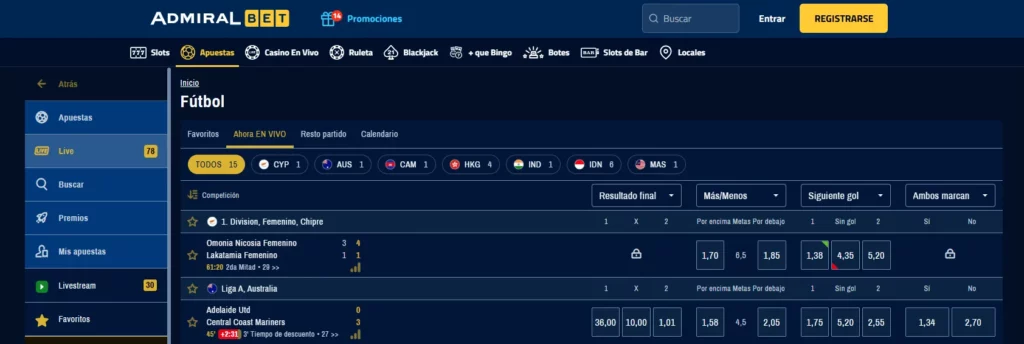 AdmiralBet Apuestas Deportivas en Vivo