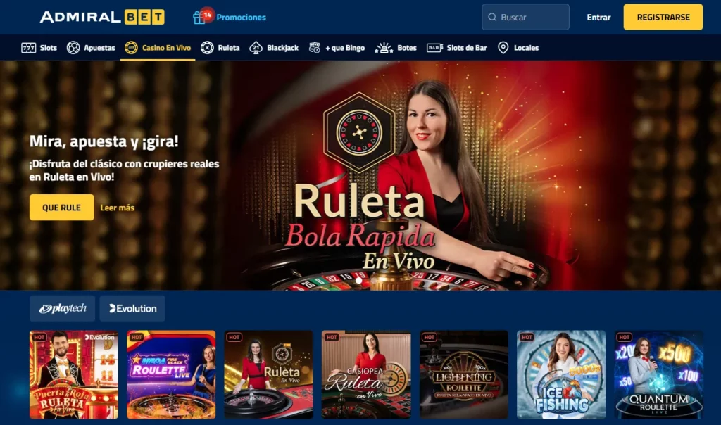 AdmiralBet Juegos Espectáculos en Vivo