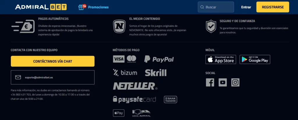 AdmiralBet Aplicación Móvil Android iOS