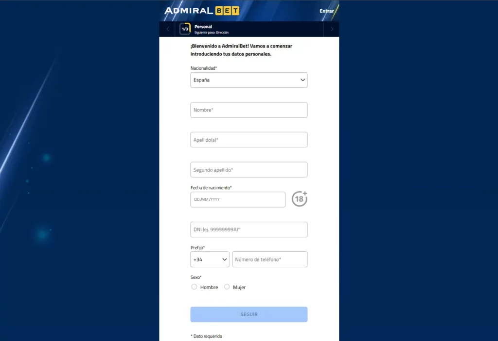 admiralbet registrarse