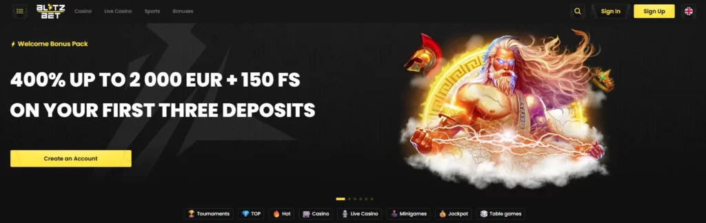 Blitz-Bet Casino Online plataforma
