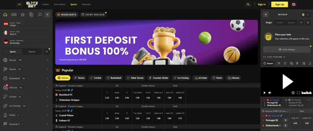 Blitz-Bet Casino Apuestas deportivas
