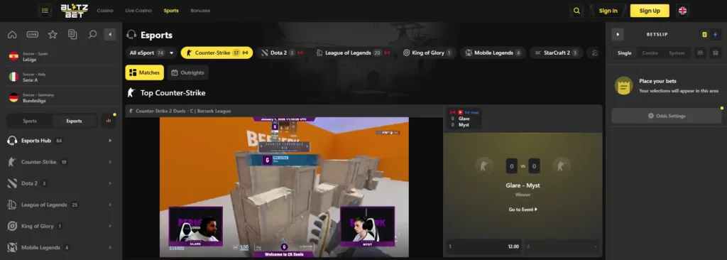 Blitz-Bet Apuestas en eSports