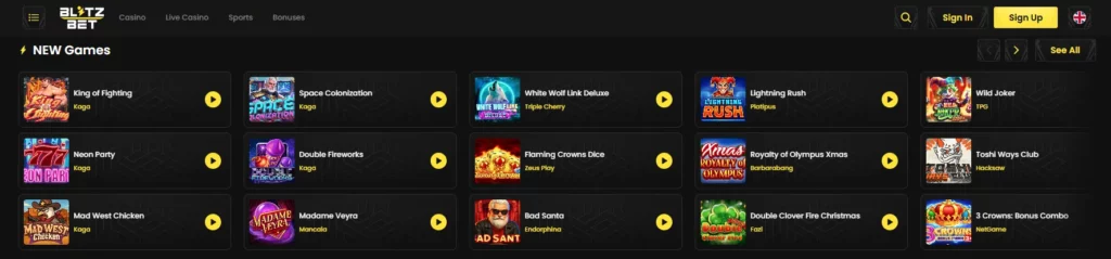 Blitz-Bet Nuevos juegos casino