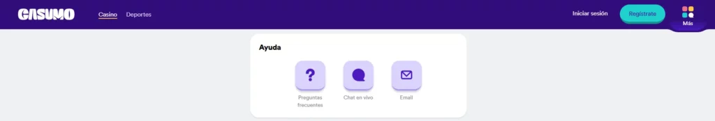 Casumo Soporte al cliente