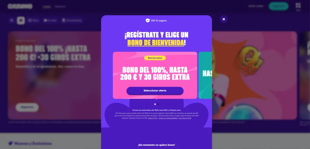 registrarse en casumo