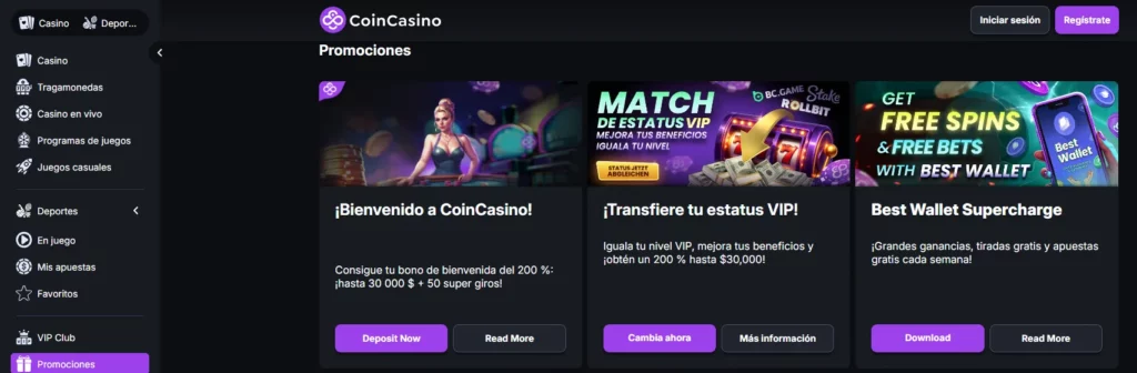 CoinCasino Bonos de Casino