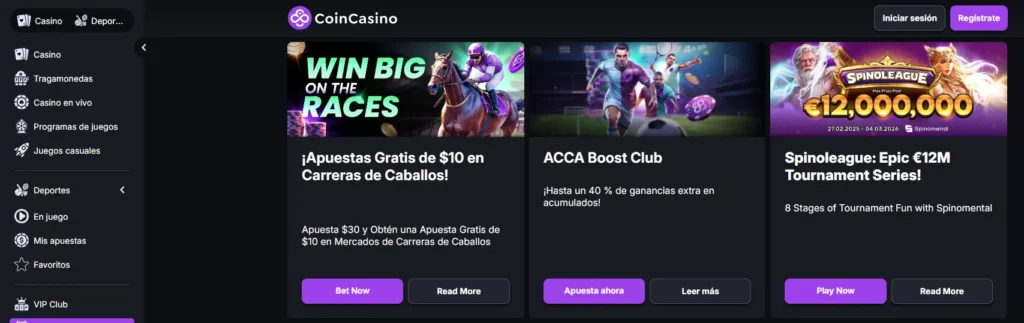 CoinCasino Bonos Deportivos