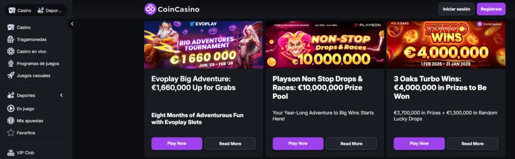 CoinCasino Torneos