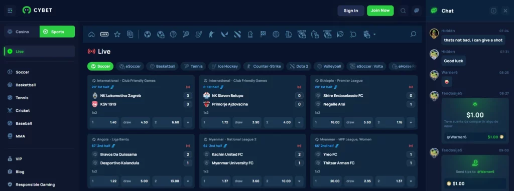 Cybet Apuestas Deportes en Vivo
