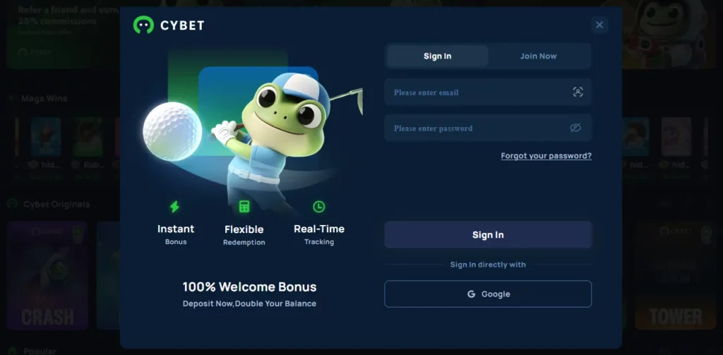 Cybet Proceso Inicio Sesión