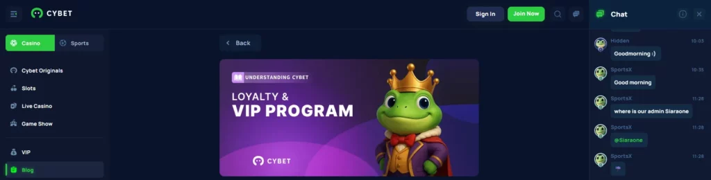 Cybet Programa de VIP