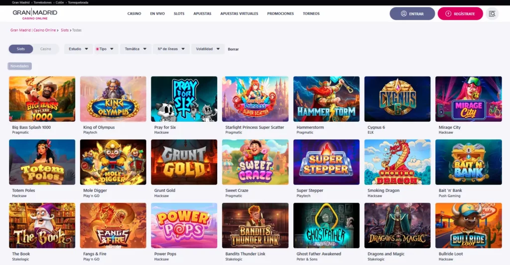 Gran Madrid Nuevos juegos casino