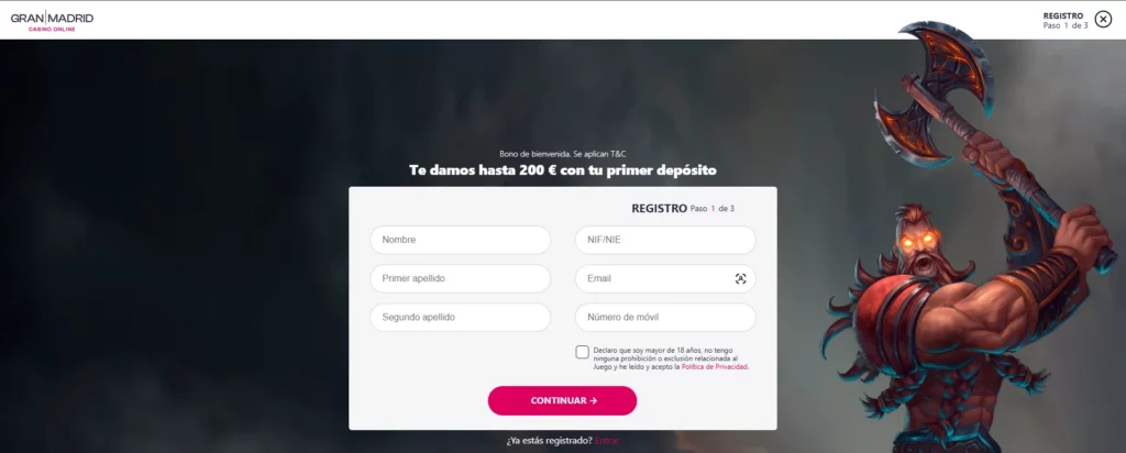Gran Madrid Proceso registro