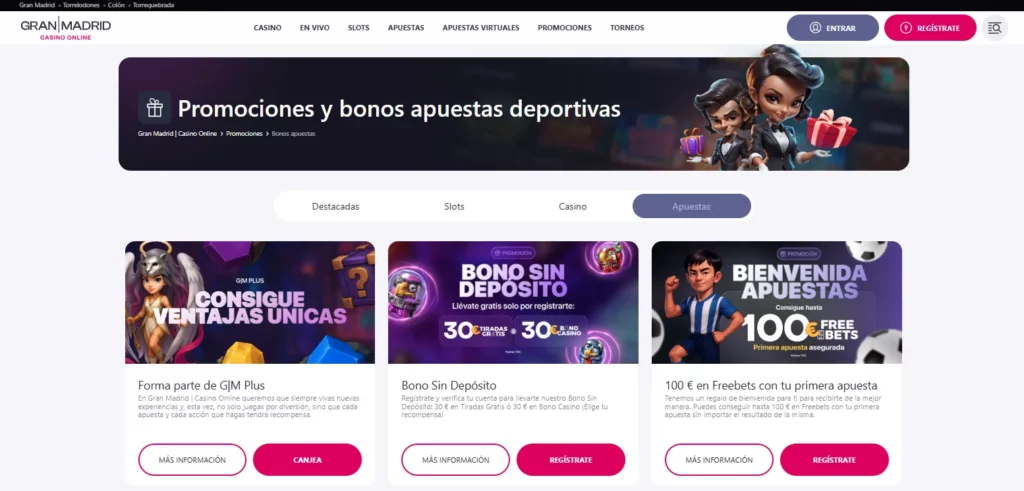 Gran Madrid Bonos apuestas deportivas