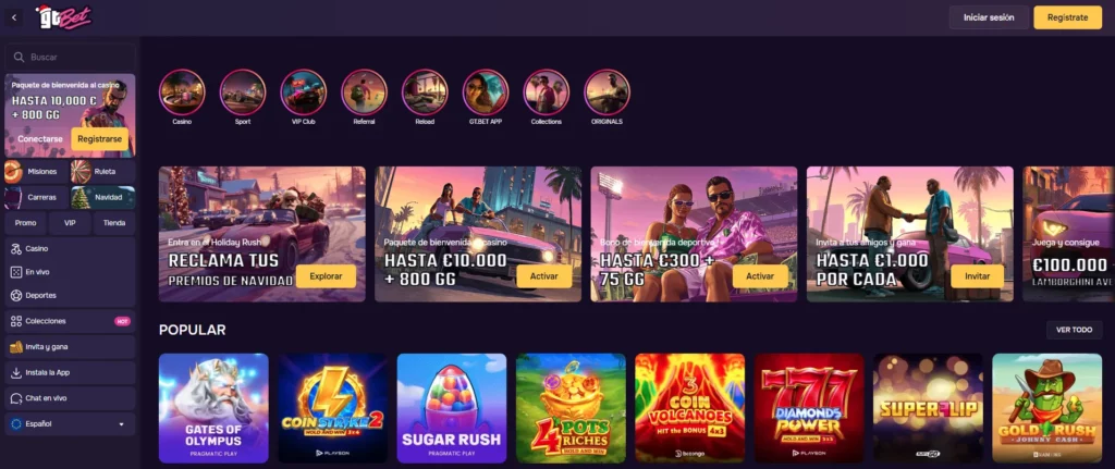 GTbet Casino Online plataforma